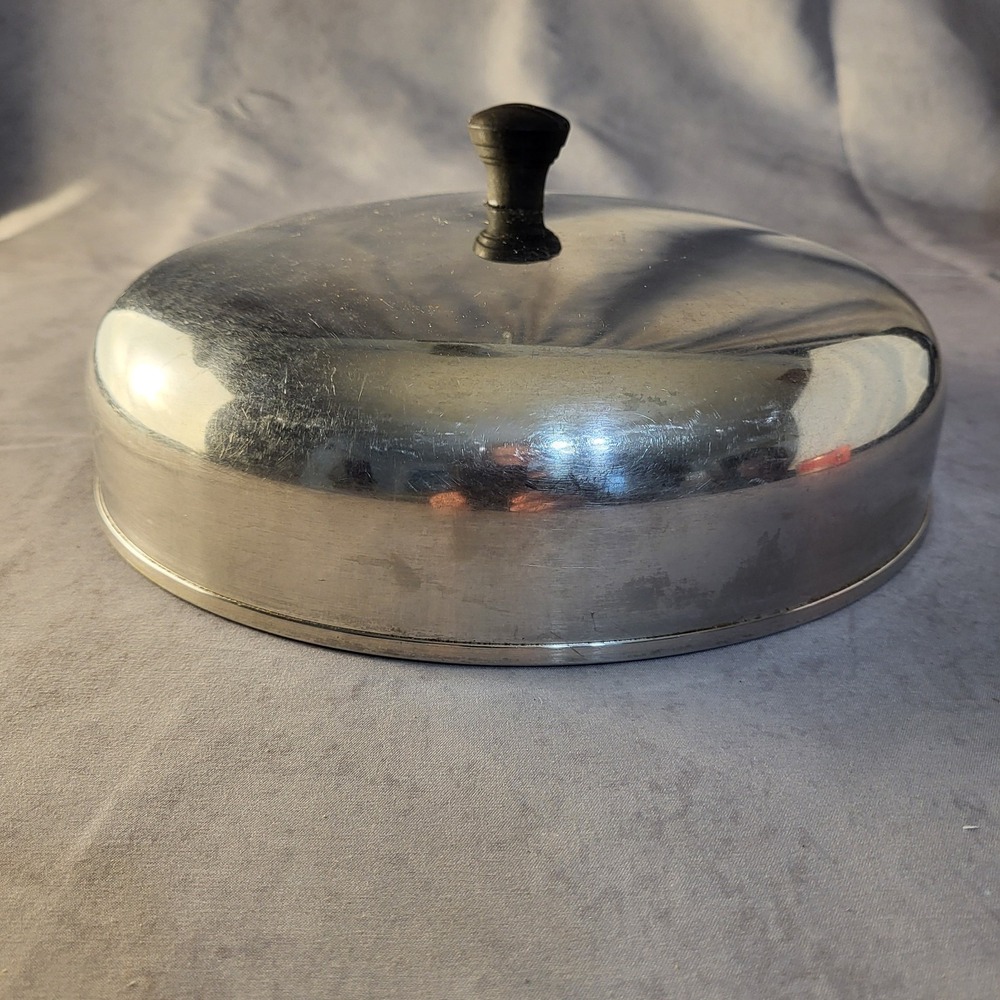 Vintage MCM American Stainless Steel 10" High Domed Lid